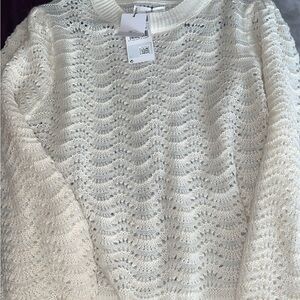 Elegant White Knit Sweater